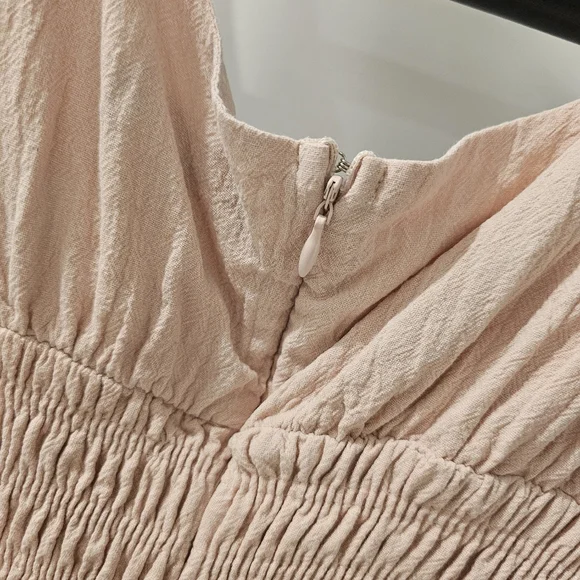 Lulu's Blush Pink Tiered Button-Front Mini Dress - Picture 6 of 7